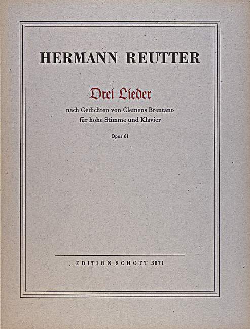 Vorderes Coverbild Drei Lieder op. 61 