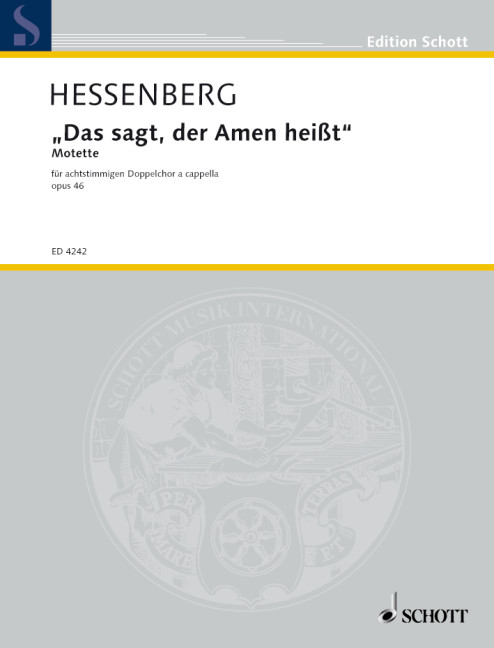Anderes Coverbild Das sagt, der Amen heißt op. 46 