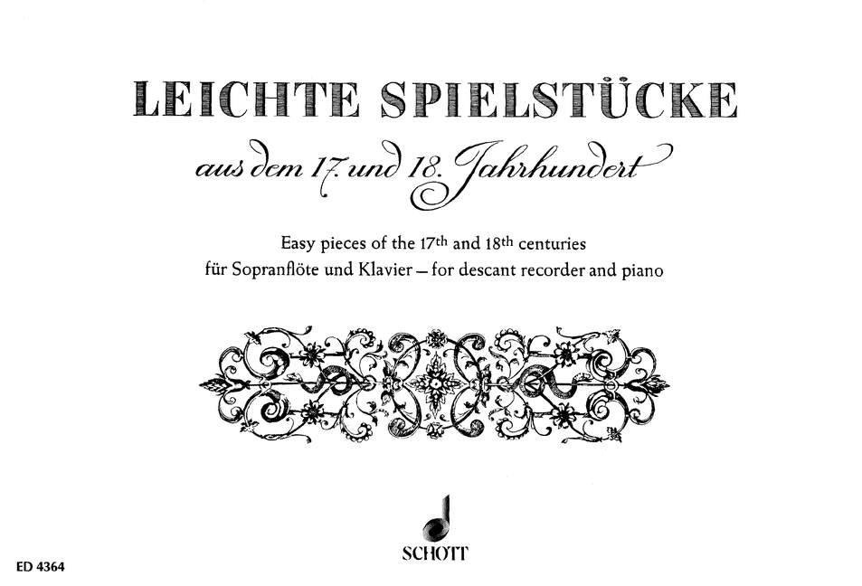 Vorderes Coverbild Leichte Spielstücke aus dem 17. und 18. Jahrhundert 