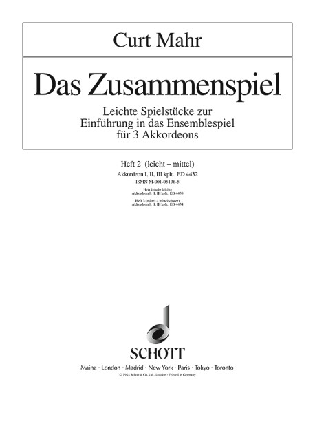 Vorderes Coverbild Das Zusammenspiel Heft 2