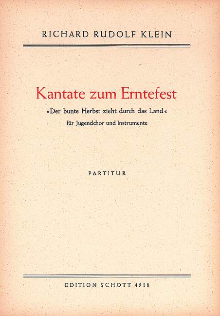 Vorderes Coverbild Kantate zum Erntefest 