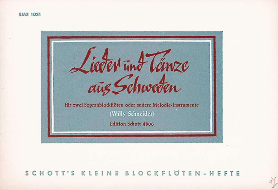 Vorderes Coverbild Lieder und Tänze aus Schweden 