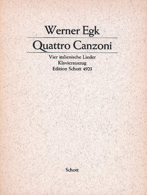 Vorderes Coverbild Quattro Canzoni 
