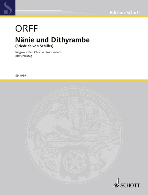 Vorderes Coverbild Nänie und Dithyrambe 