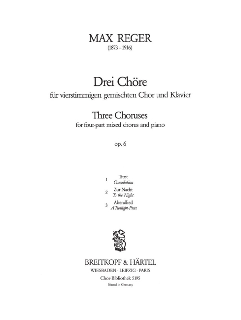 Anderes Coverbild Drei Chöre op. 6