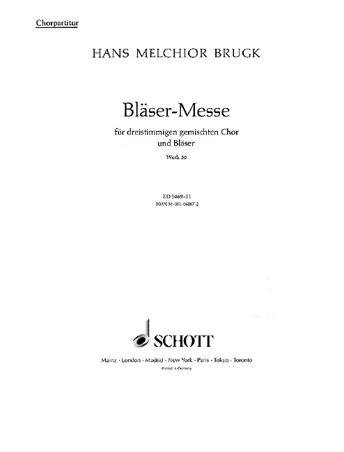 Vorderes Coverbild Bläser-Messe Werk 30 