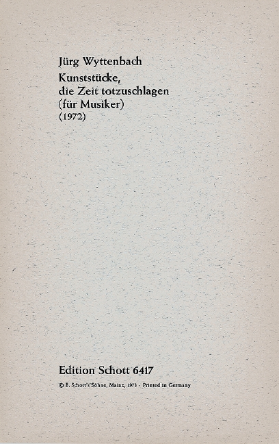Vorderes Coverbild Kunststücke, die Zeit totzuschlagen 