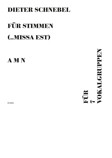 Vorderes Coverbild Für Stimmen (... missa est) 