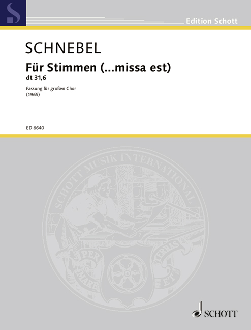 Vorderes Coverbild Für Stimmen (... missa est) 