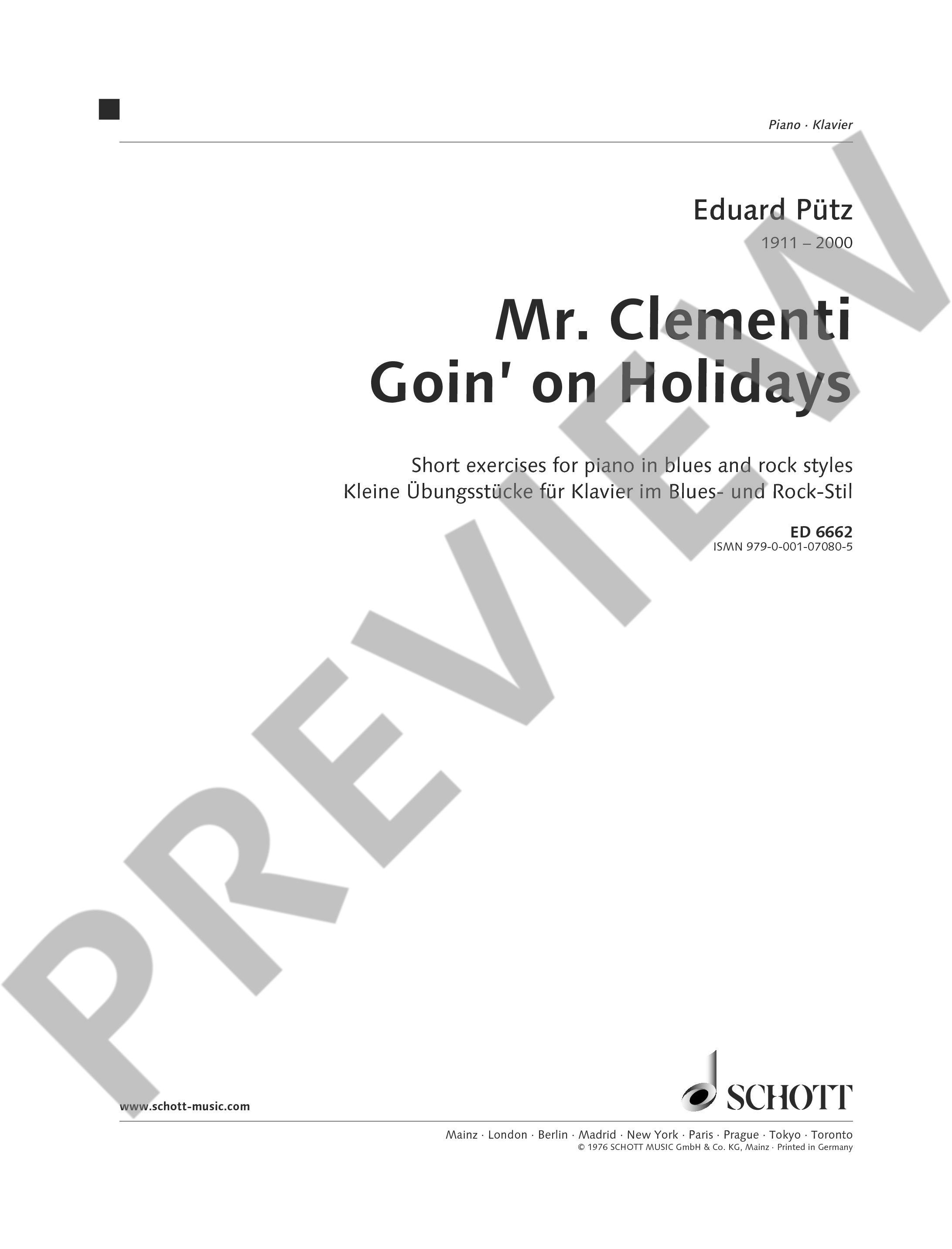 Anderes Coverbild Mr. Clementi Goin' On Holidays 