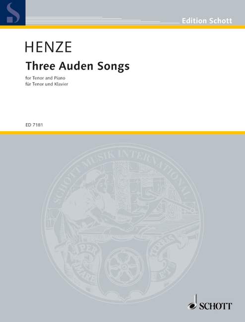 Vorderes Coverbild Three Auden Songs 