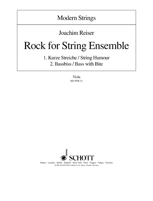 Vorderes Coverbild Rock for String Ensemble 
