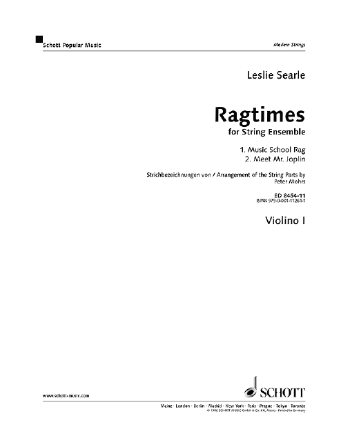Vorderes Coverbild Ragtimes for String Ensemble 