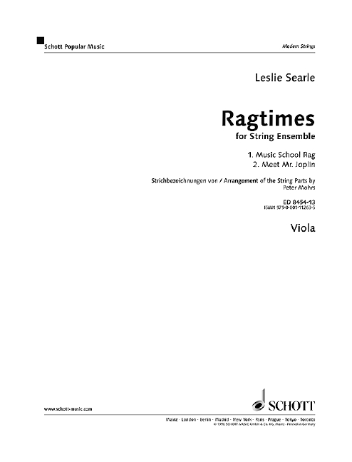 Vorderes Coverbild Ragtimes for String Ensemble 