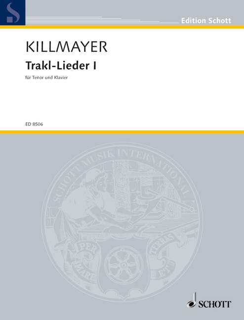 Vorderes Coverbild Trakl-Lieder I 