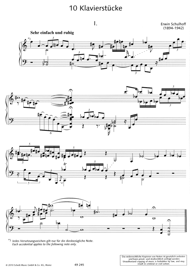 Anderes Coverbild 10 Klavierstücke op. 30 