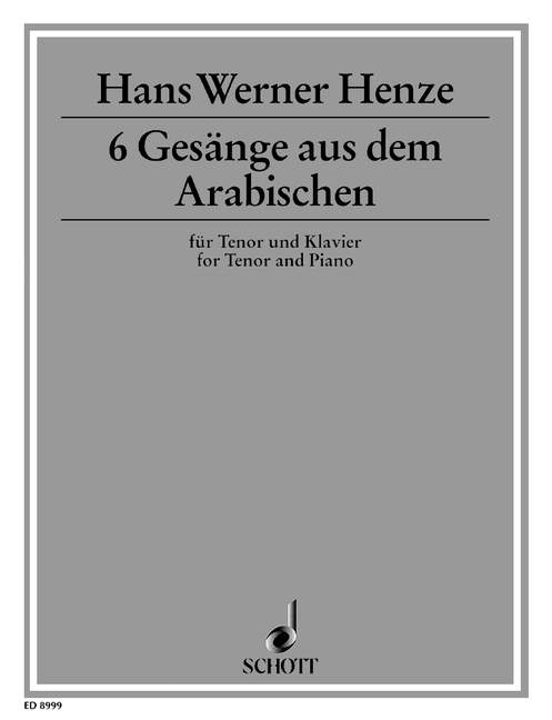 Vorderes Coverbild Sechs Gesänge aus dem Arabischen 