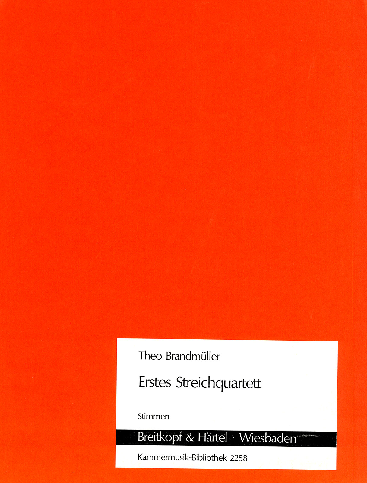 Vorderes Coverbild Streichquartett Nr. 1