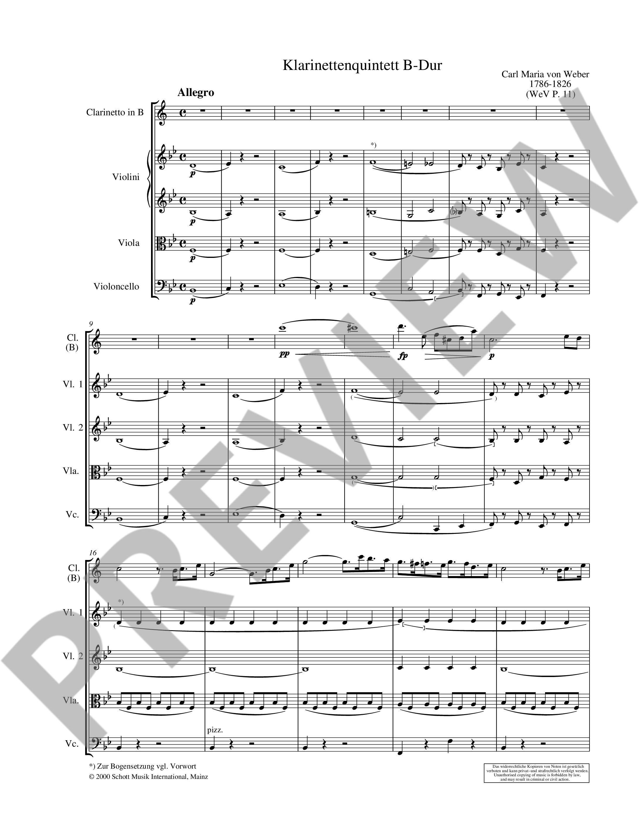 Anderes Coverbild Quintett B-Dur op. 34 JV 182; WeV P.11 