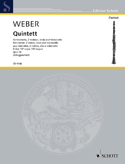 Vorderes Coverbild Quintett B-Dur op. 34 JV 182; WeV P.11 