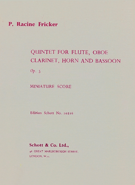 Vorderes Coverbild Bläserquintett op. 5 