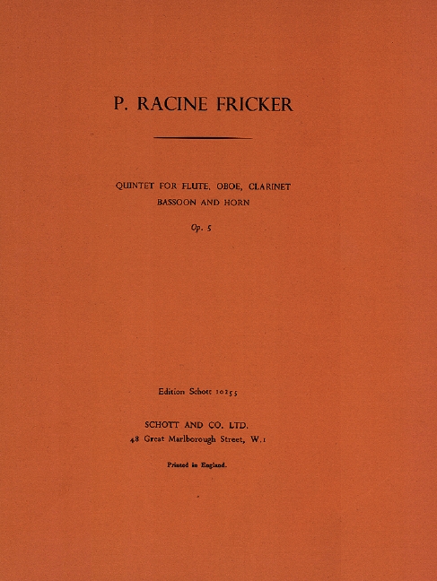 Vorderes Coverbild Quintett op. 5 