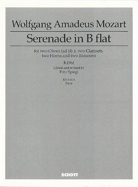 Vorderes Coverbild Serenade in B KV 196f 