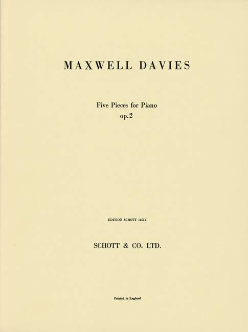 Vorderes Coverbild Five Pieces op. 2 