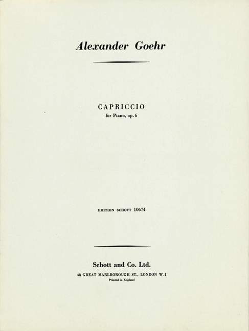 Vorderes Coverbild Capriccio op. 6 