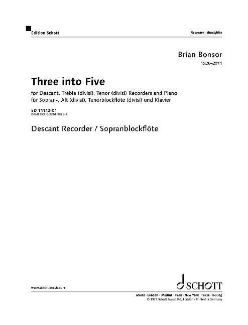 Vorderes Coverbild Three into Five 