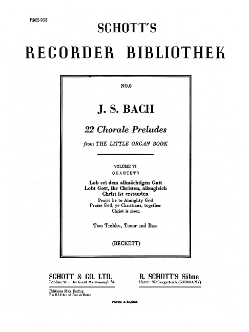 Vorderes Coverbild 22 Choralvorspiele Vol. 6