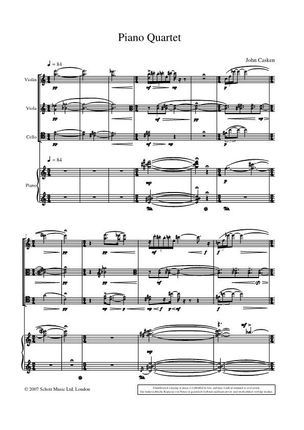 Anderes Coverbild Piano Quartet 