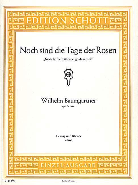 Vorderes Coverbild Noch sind die Tage der Rosen B-Dur op. 24/1 