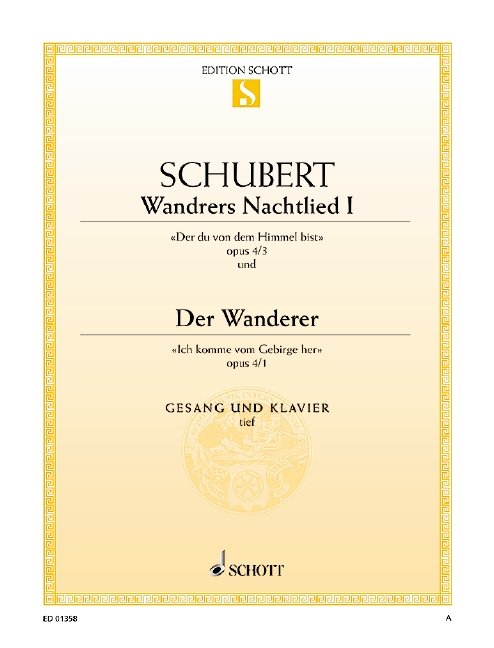Vorderes Coverbild Wandrers Nachtlied I / Der Wanderer op. 4/3 / op. 4/1 