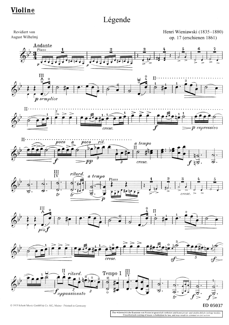 Anderes Coverbild Légende op. 17 