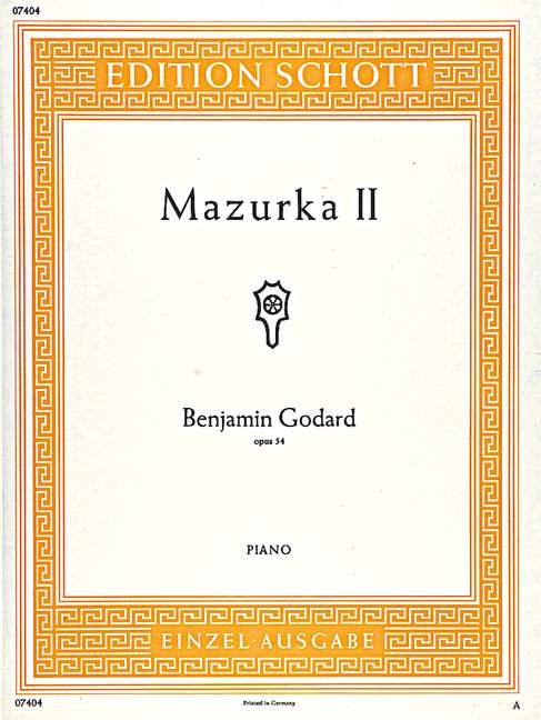 Vorderes Coverbild Mazurka II B-Dur op. 54 