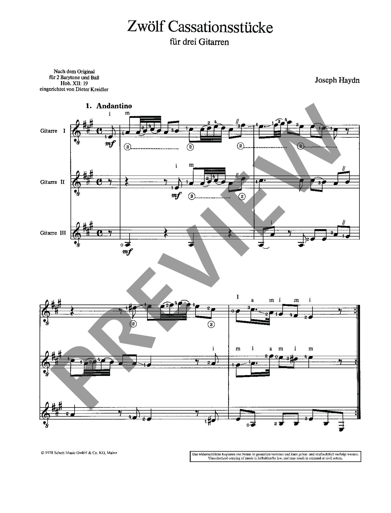 Anderes Coverbild Zwölf Cassationsstücke Hob. XII:19 