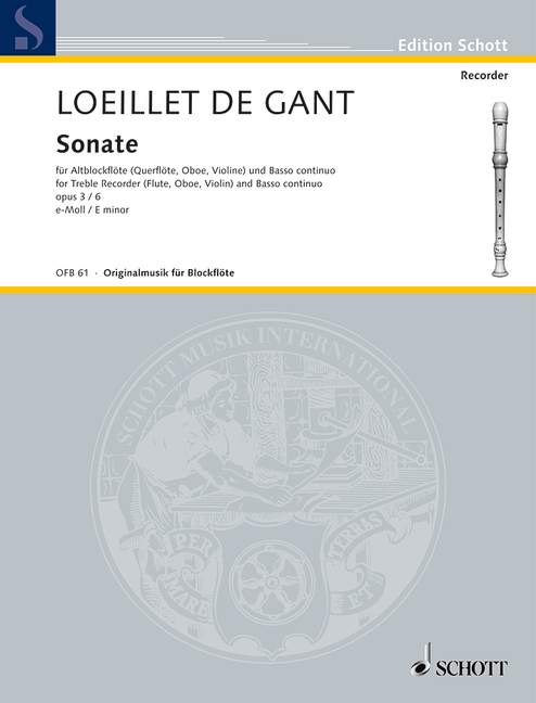 Vorderes Coverbild Sonate op. 3 