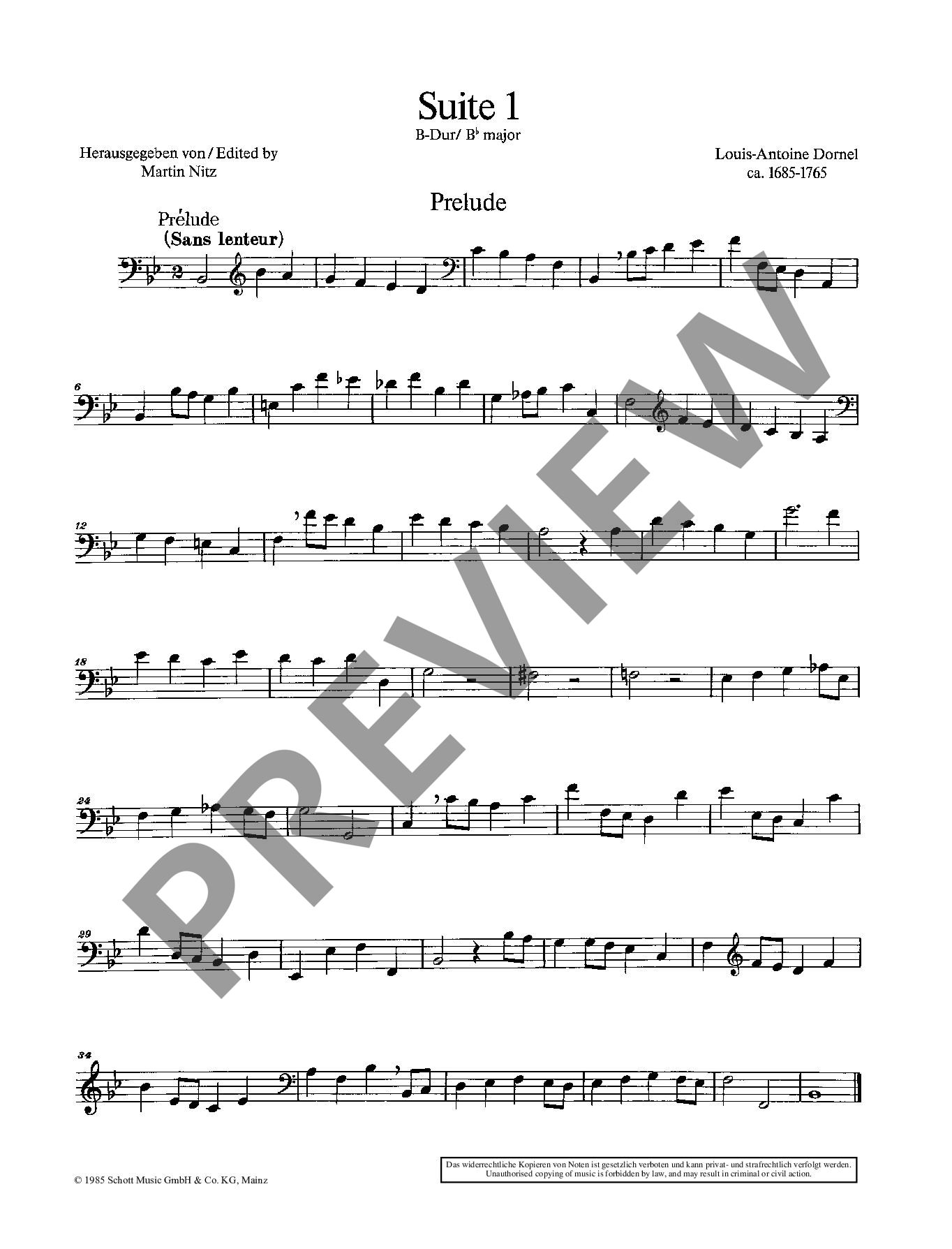 Anderes Coverbild Suite I B-Dur 