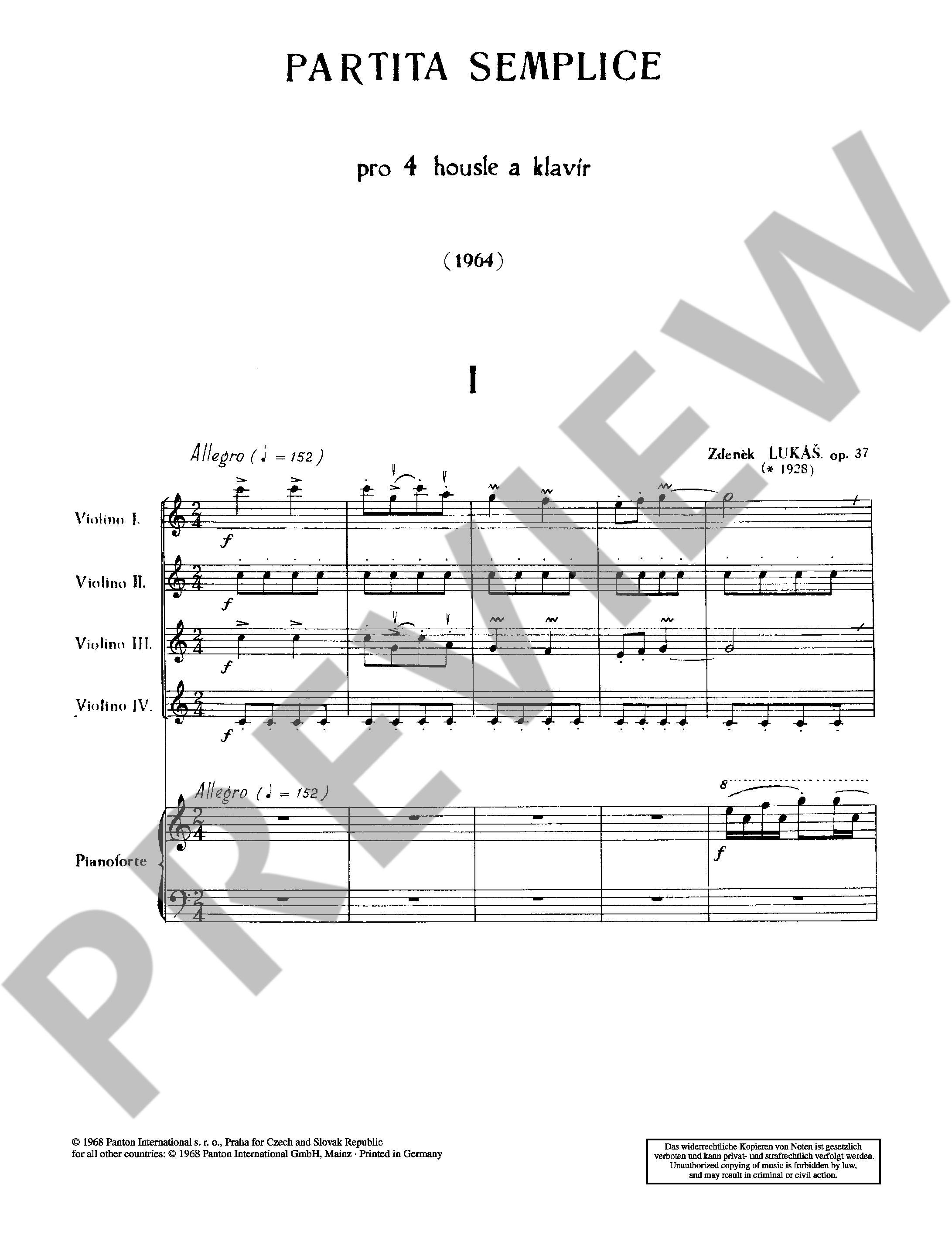 Anderes Coverbild Partita semplice op. 37 