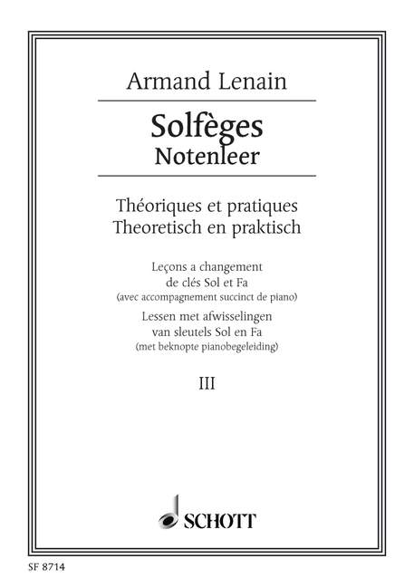 Vorderes Coverbild Solfèges Nr. 3