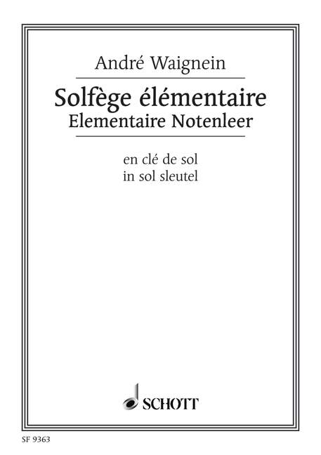 Vorderes Coverbild Solfège élémentaire 