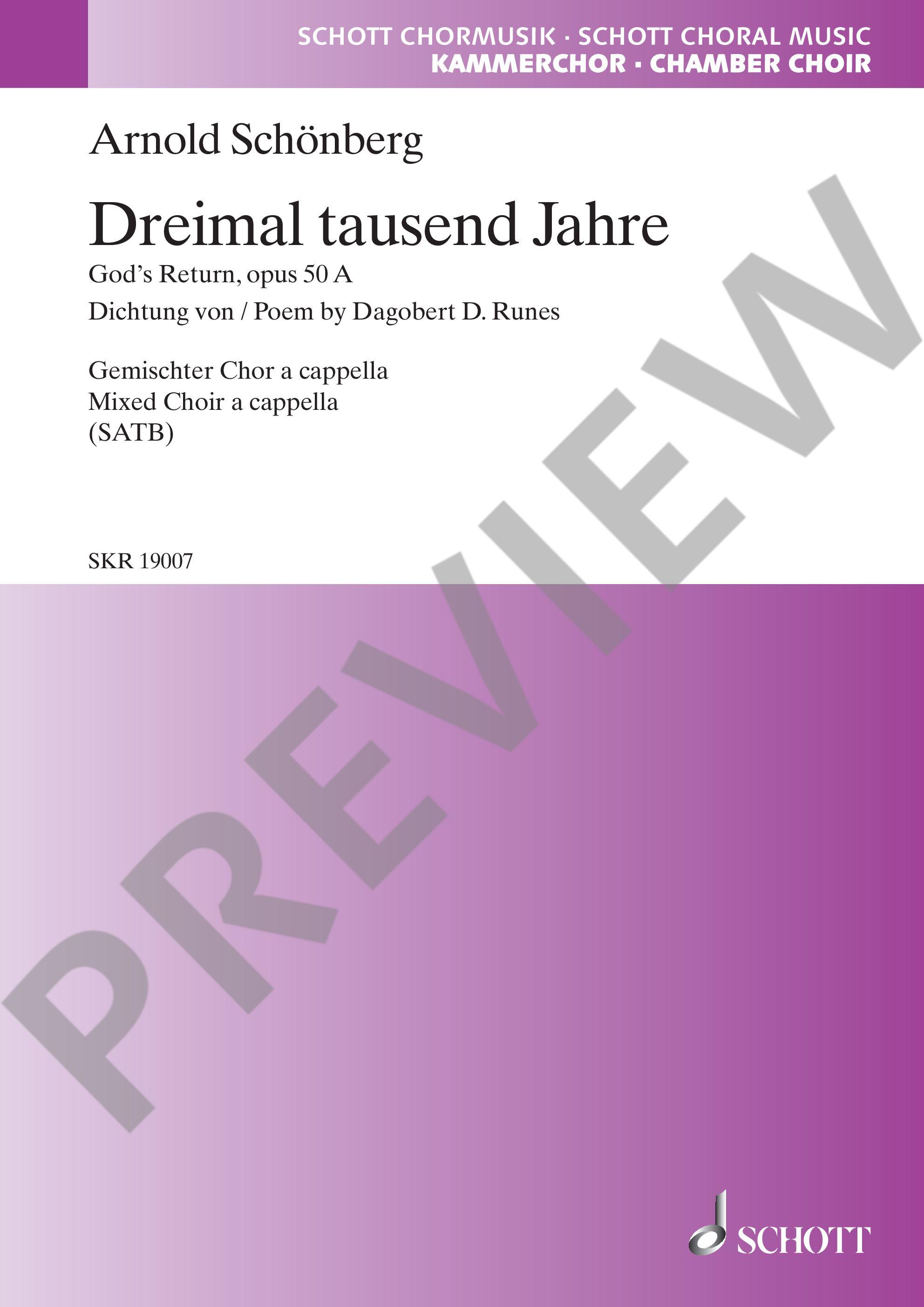 Anderes Coverbild Dreimal tausend Jahre op. 50a 