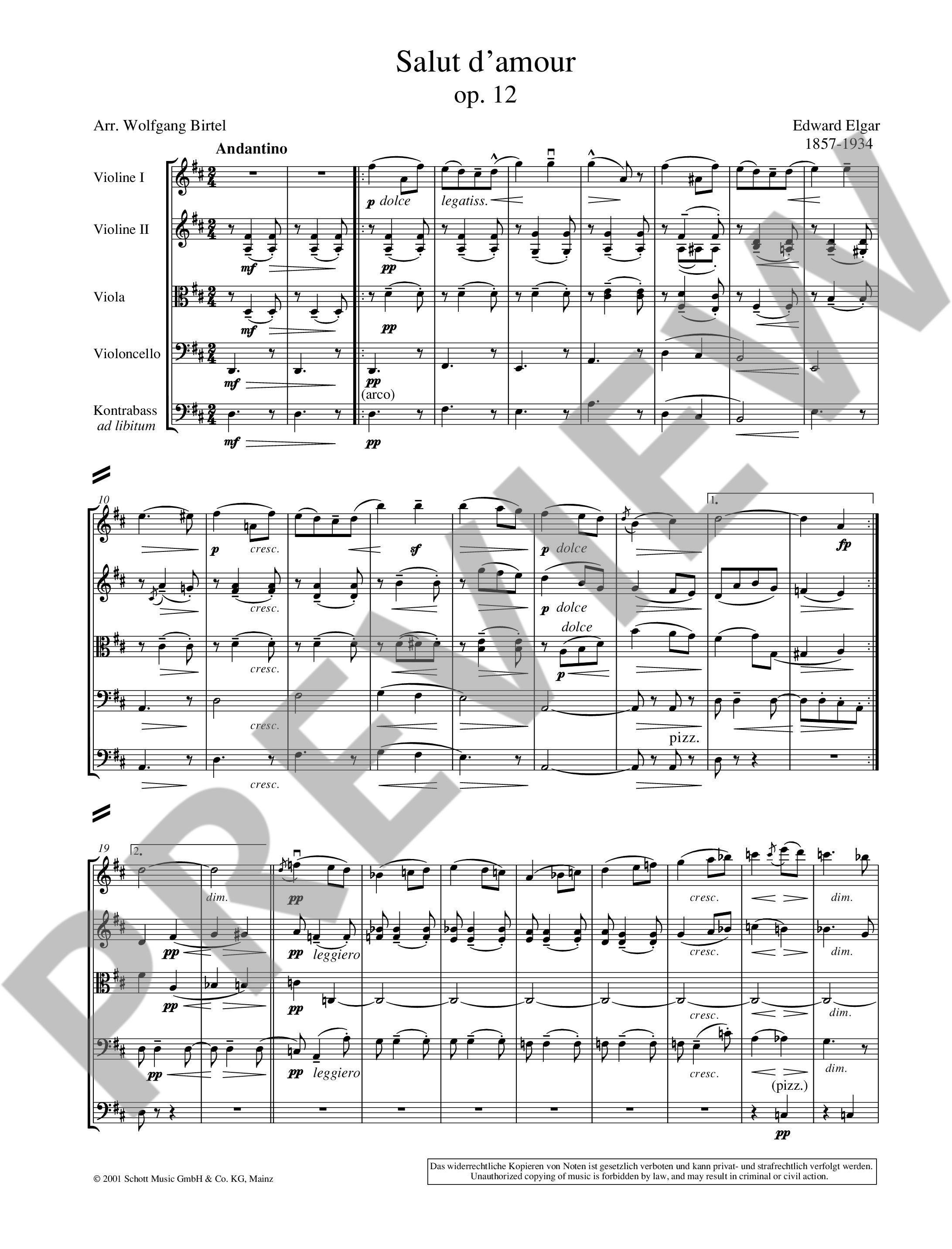 Anderes Coverbild Salut d'amour op. 12 Heft 3