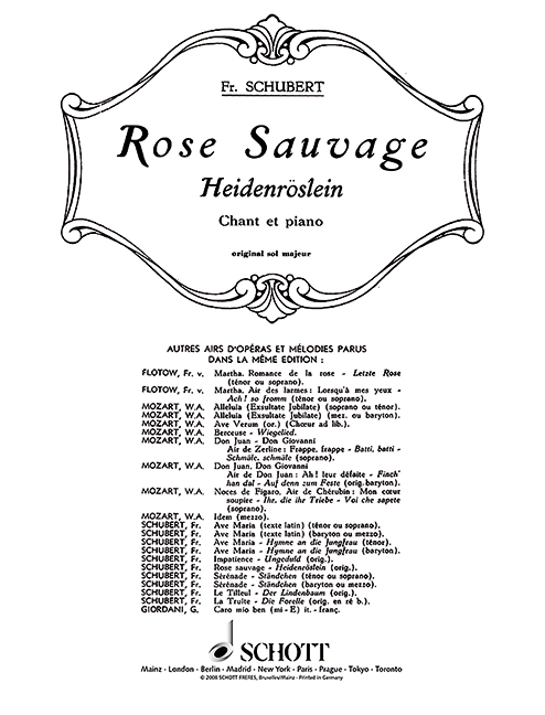 Vorderes Coverbild Heidenröslein op. 3/3 D 257 