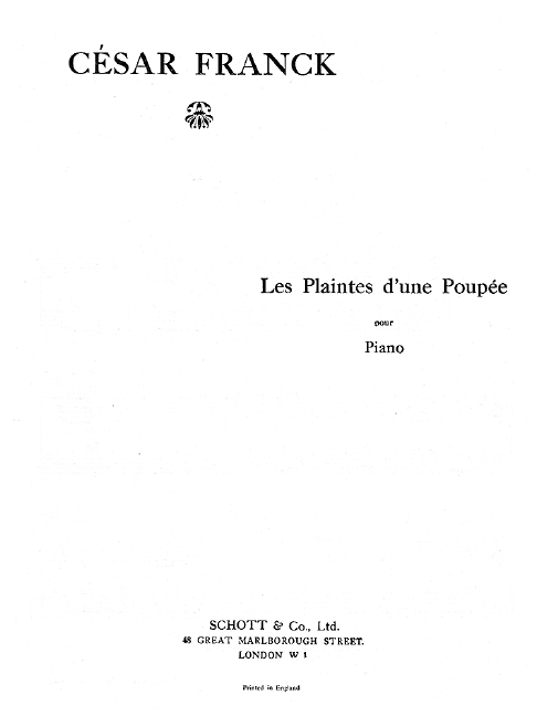 Vorderes Coverbild Les Plaintes d'une Poupée 