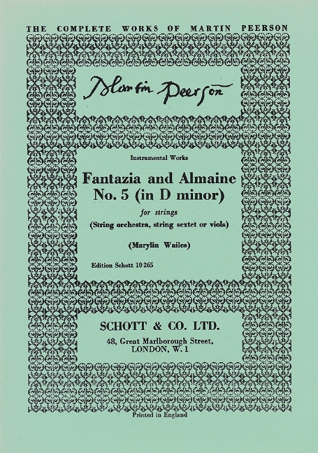 Vorderes Coverbild Fantazia and Almaine No. 5 in D minor 