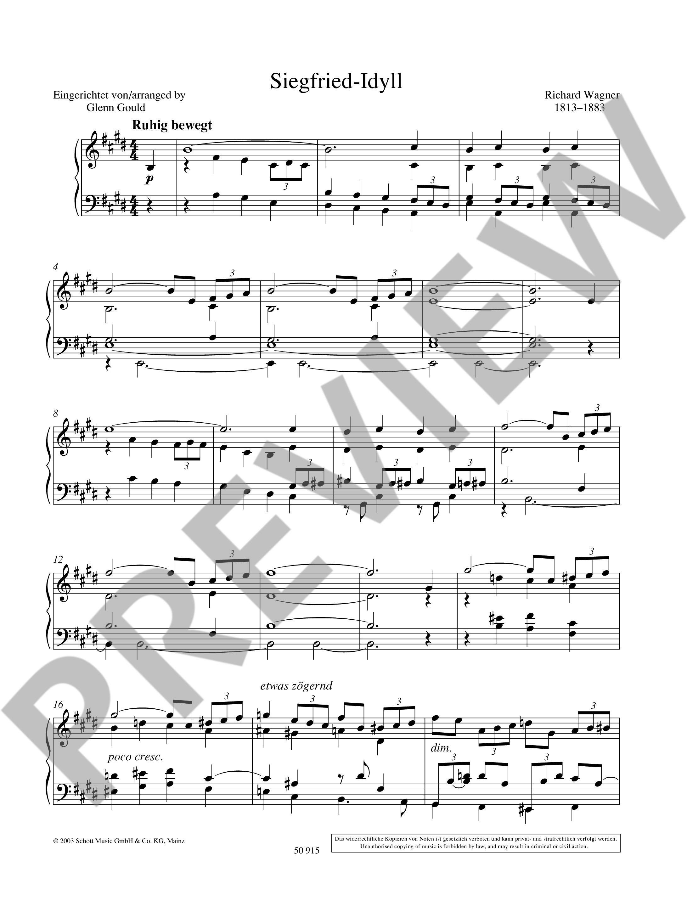 Anderes Coverbild Siegfried-Idyll WWV 103 Band 5