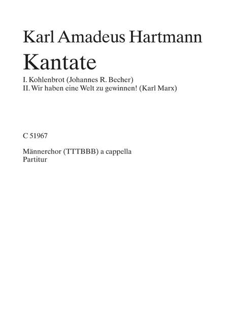 Vorderes Coverbild Kantate 