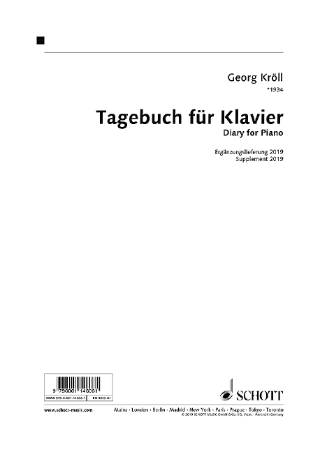 Vorderes Coverbild Tagebuch für Klavier 